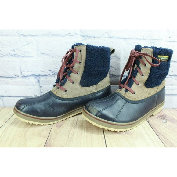 LL Bean Blue Suede Rangeley Insulated Ankle Pac Boots Waterproof Size 11 M - Picture 2 of 9